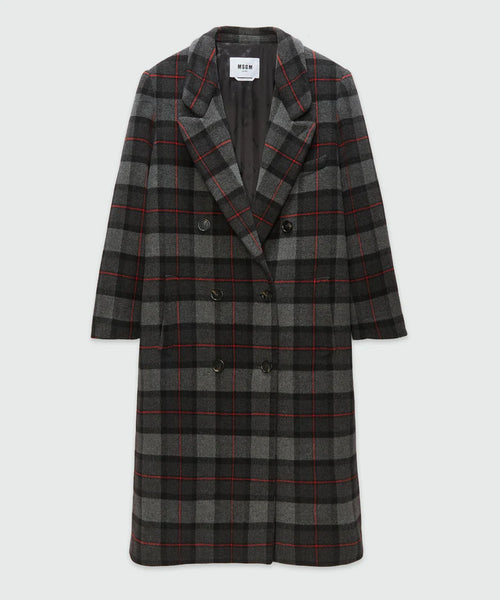 Maxi Check Coat Grey MSGM