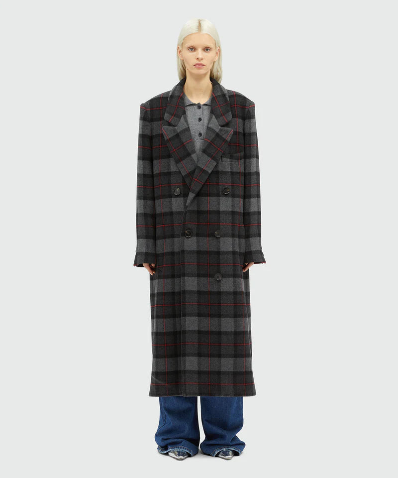 Maxi Check Coat Grey MSGM