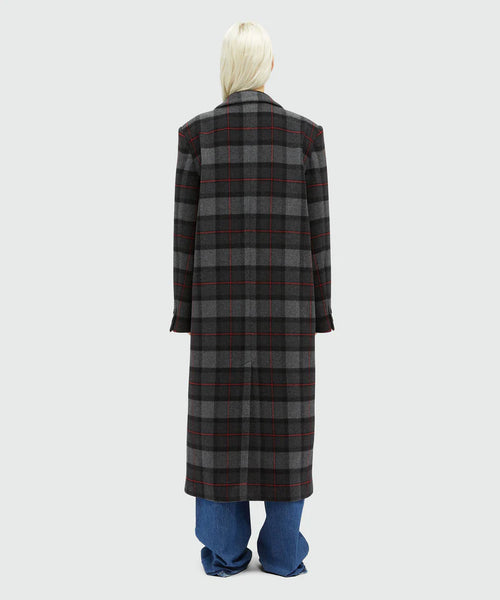 Maxi Check Coat Grey MSGM