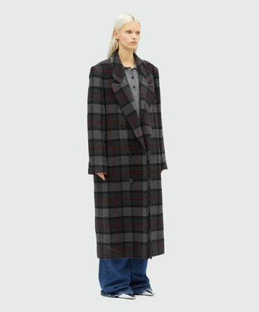 Maxi Check Coat Grey MSGM