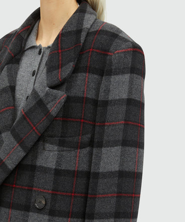 Maxi Check Coat Grey MSGM