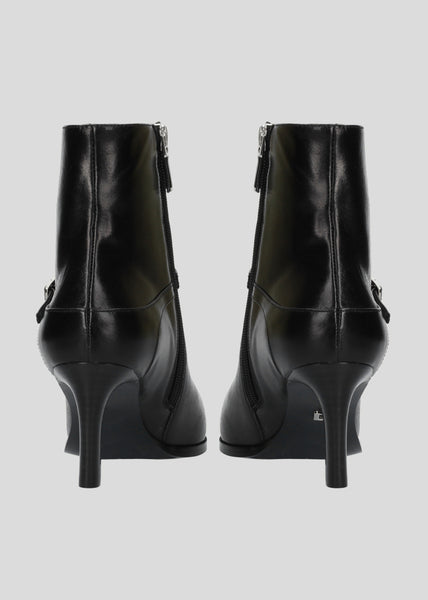 Bottines à talon en cuir noir Lola Cruz