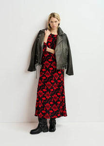 Robe Maxi Fleuri Ganger Rouge ESSENTIEL