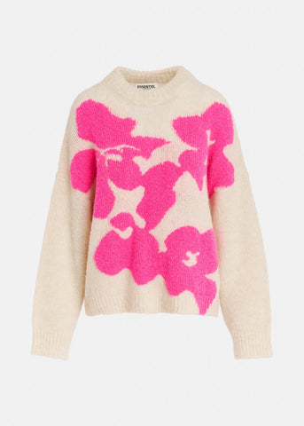 Pull Tricot Fleuri Ecru Garcon ESSENTIEL