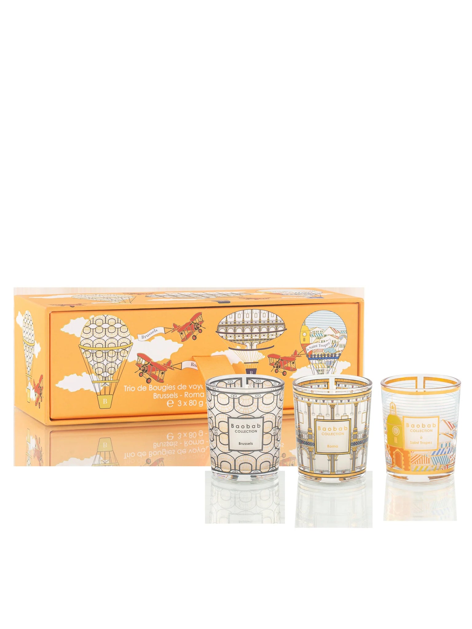 Trio Travel Candles Brussels Roma St Tropez BAOBAB