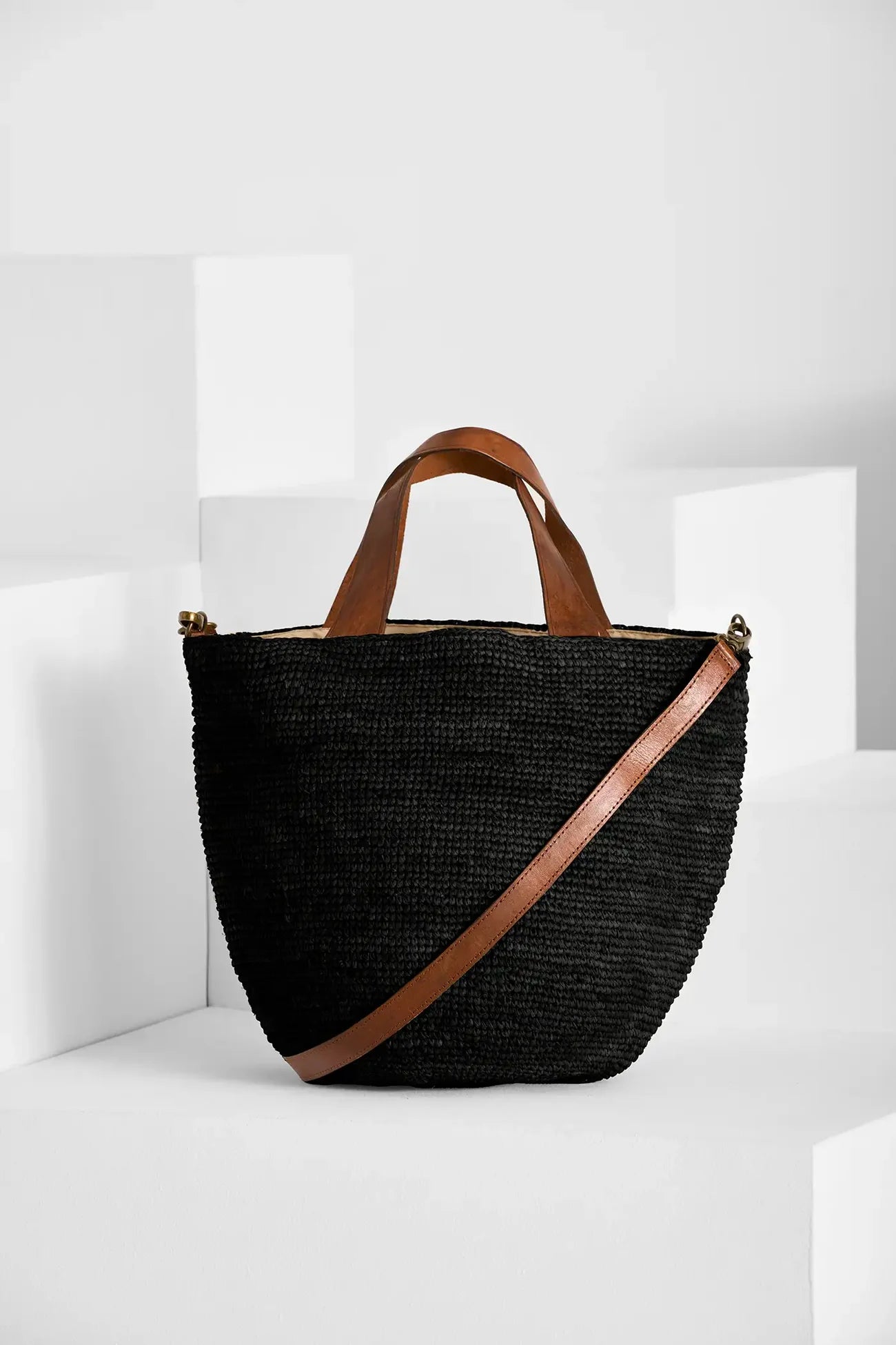 Sac Mirozy en raphia Black IBELIV